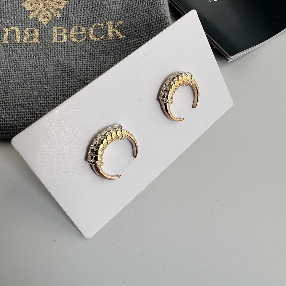 ANNA BECK Gold and Silver Mini Horn Earrings